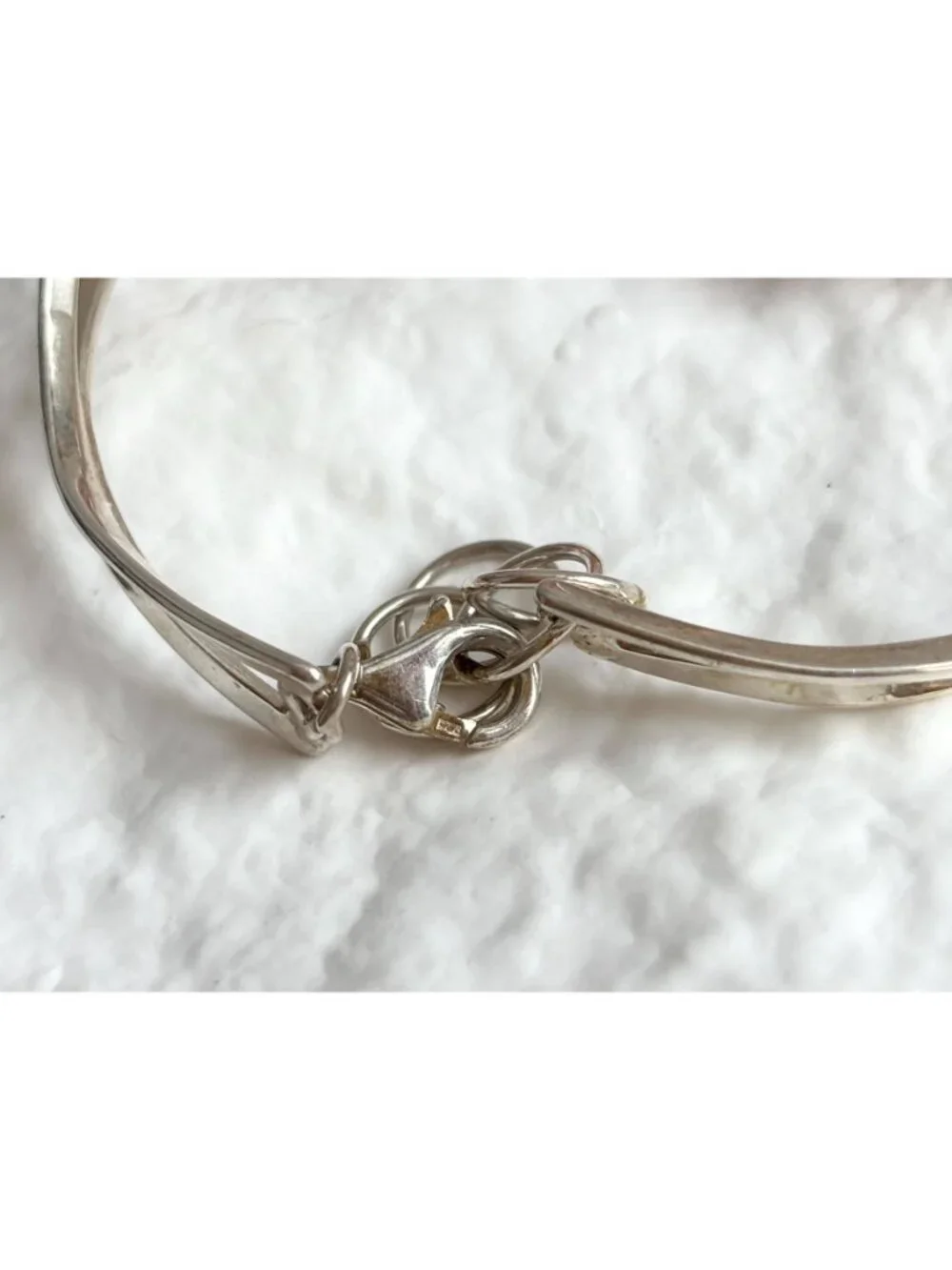 Baltic Amber Modernist Swirly Vintage Sterling Silver 925 Bangle Bracelet